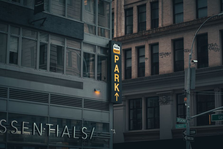 Professional office signage in urban setting